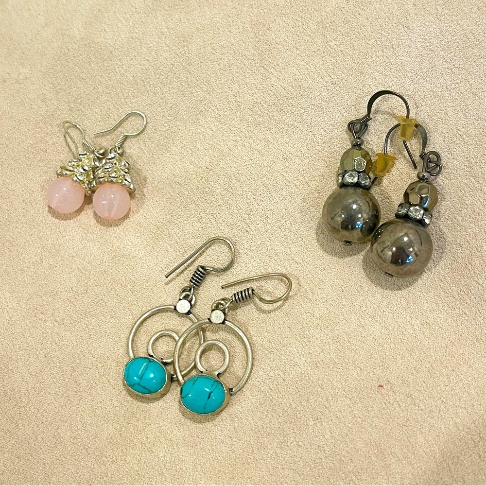 3 pairs of earrings